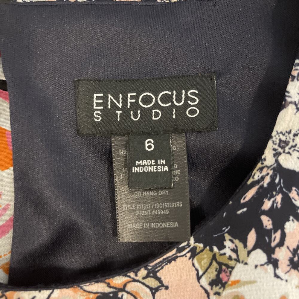Enfocus Studio Women Size 6 Floral Patchwork Asymmetrical Midi Dress Boho Resort - Picture 7 of 10